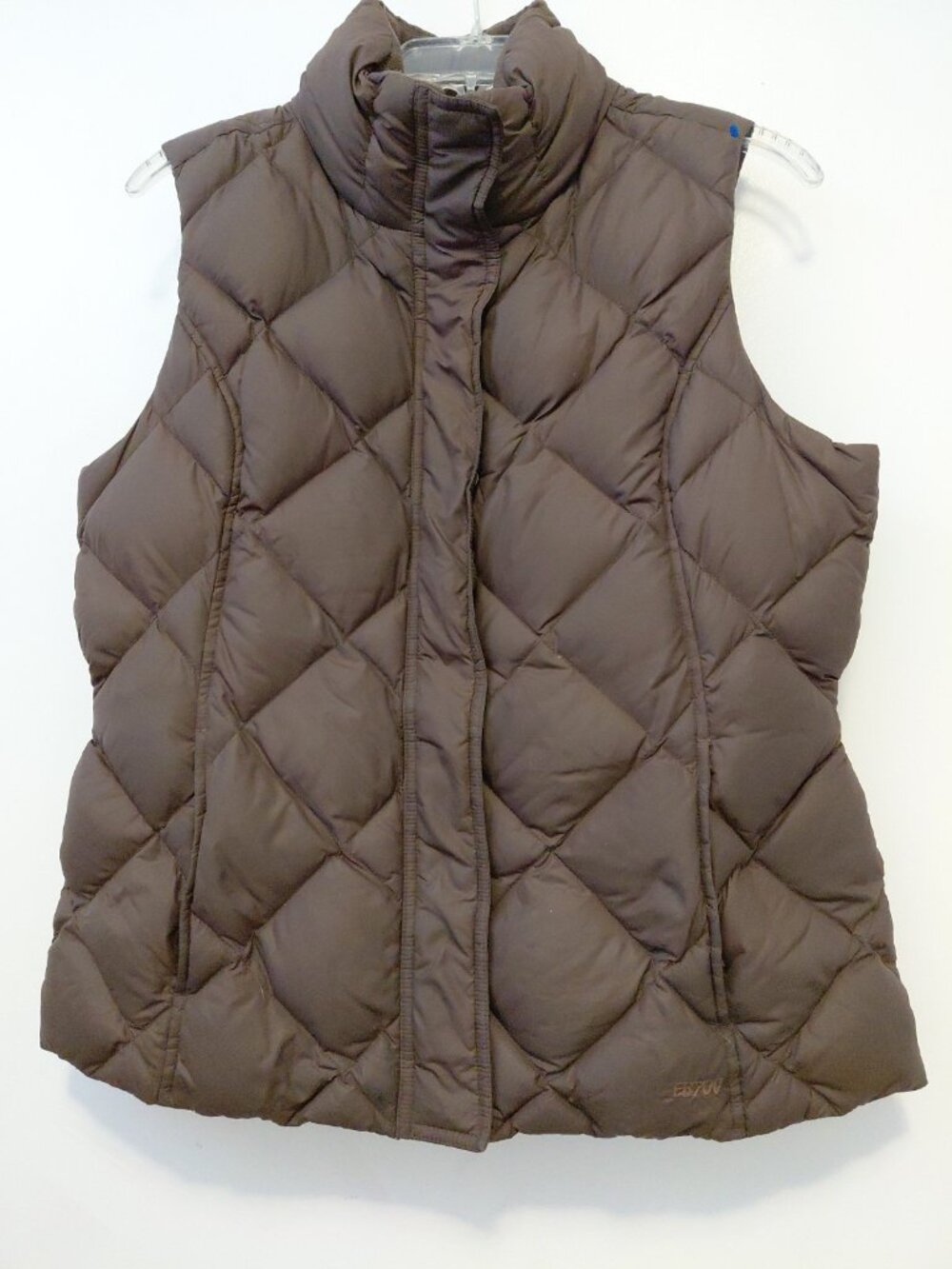 Eddie Bauer EB700 Goose Down Puffer Vest Womens  Medium Brown Full Zip Snap